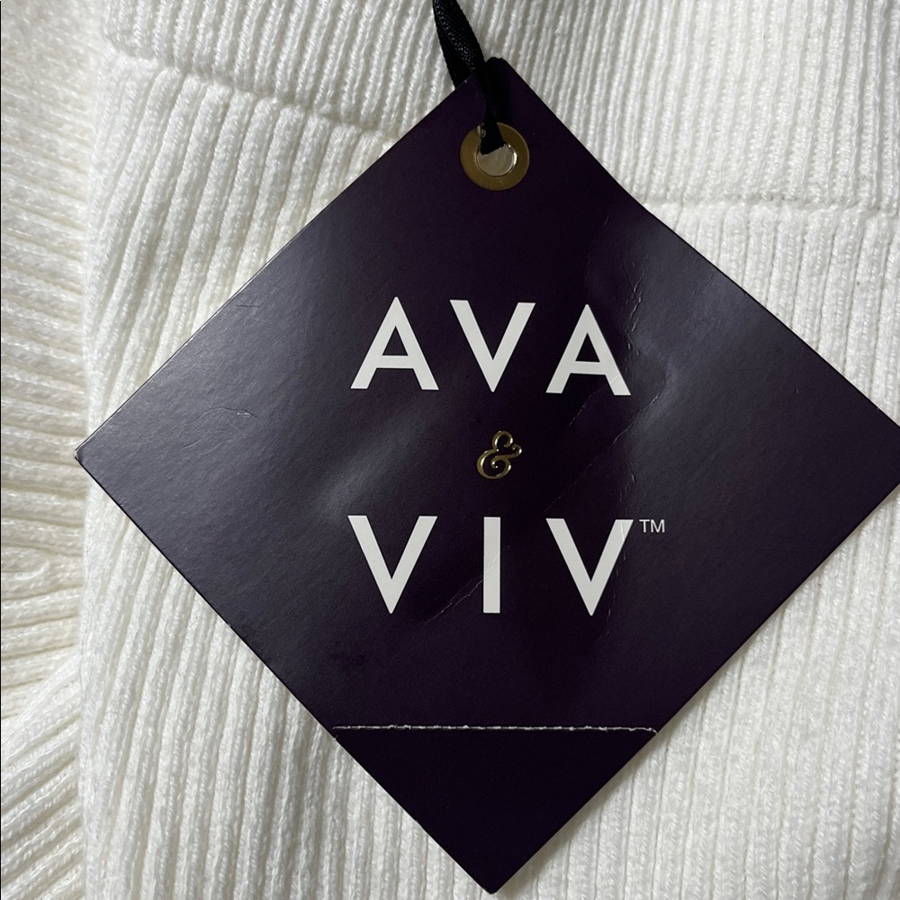 2/$30 Ava & Viv Cream Pencil Skirt Sz Various Ribbed Textured Knitted Fall Wear - Picture 7 of 8